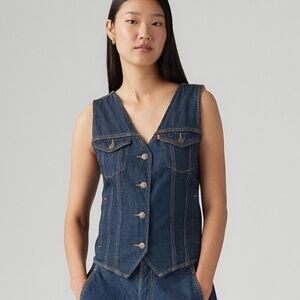 Original Levi's Premium Loose Vest  Denim Square Circle.